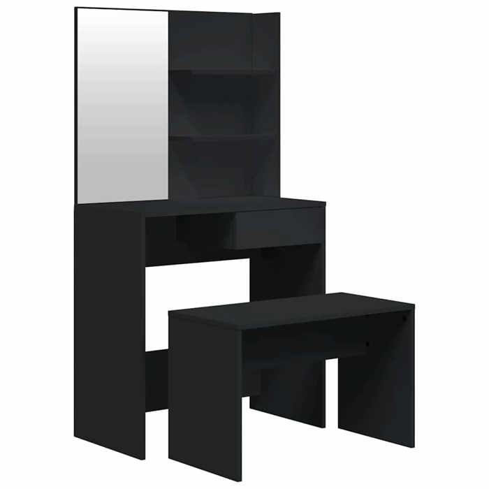 Table cosmétique - Cadre durable - Ensemble de coiffeuse noir 74 5x40x141 cm - moderne_88901