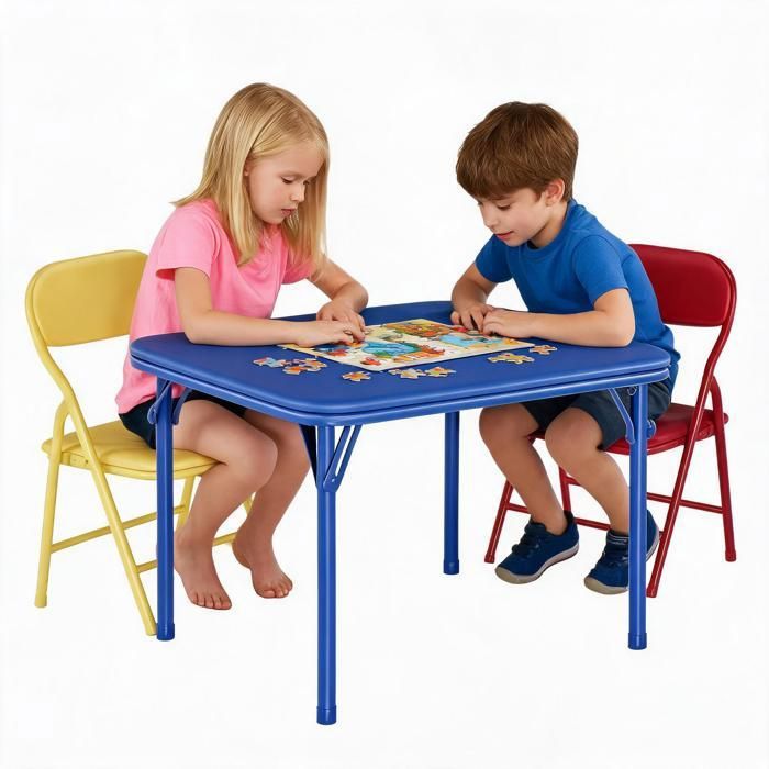 Ensemble table et chaises pour enfants– 1 Table + 2 ChaisesSurface PU Facile à Nettoyer Idéal pour Chambre/Salle de Jeux