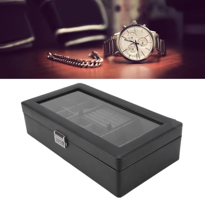 Boîte De Rangement Individuelle Pour Montre En Cuir PU - Étui De Présentation Avec Intérieur Velours, ~9x10x8cm