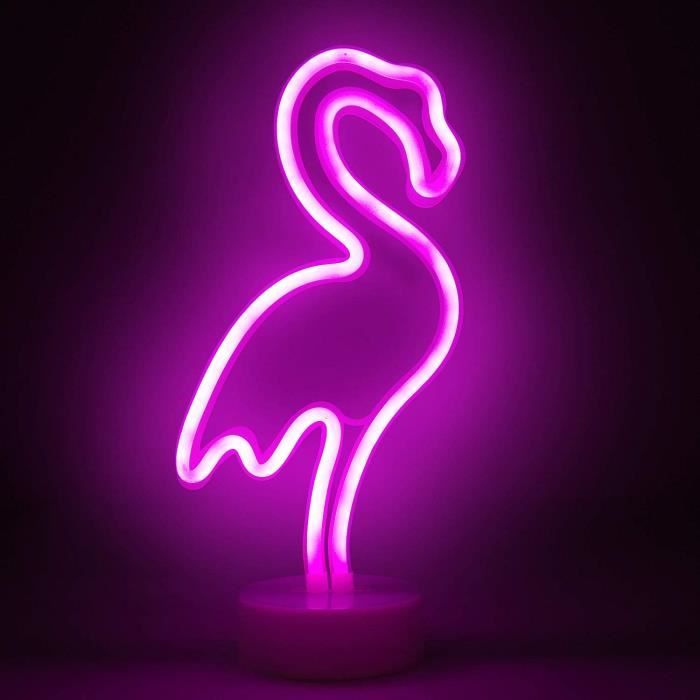 Lampe Néon LED Flamme - Alimentation USB Ou Piles - Décoration Chambre, Fête, Cadeau - Multicolore