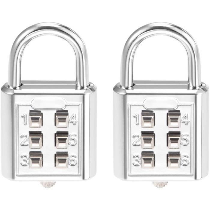 6 Cadenas à Combinaison 4 Chiffres Mizikuu - Alliage Zinc - Étanches - Multi-couleurs