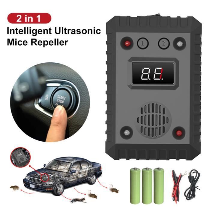 Répulsif Pour Animaux Avec 3 piles AA Pour Dissuasion de Rats Pour Chambre à Coucher Voiture Sous-sol Entrepôt