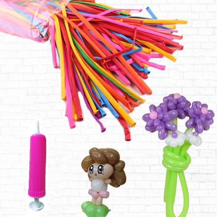 Carykon 200 ballons-fusées pour décoration de fête de vacances - Ballons hurleurs avec sifflet volant (avec pompe