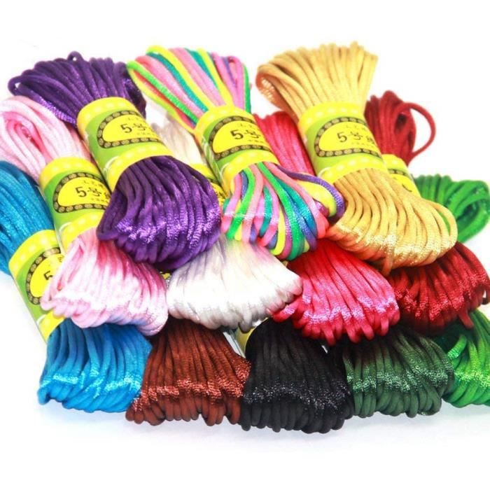 Fil Nylon Satiné 2,5 Mm - Longueur 3, 5 Ou 10 M, Pour Création De Bijoux Et Bracelets