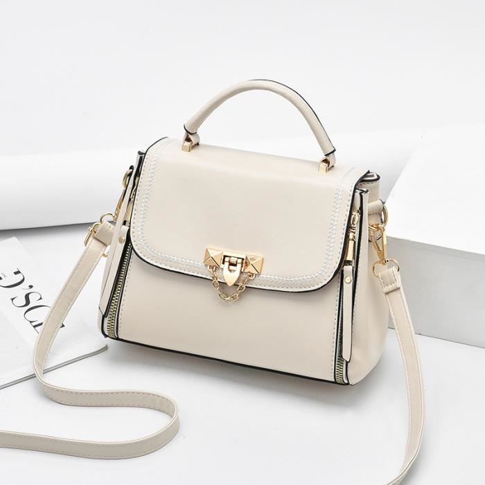 SAC A MAIN Femme - Petit sac carré simple texture casual sac à main - Blanc NY™