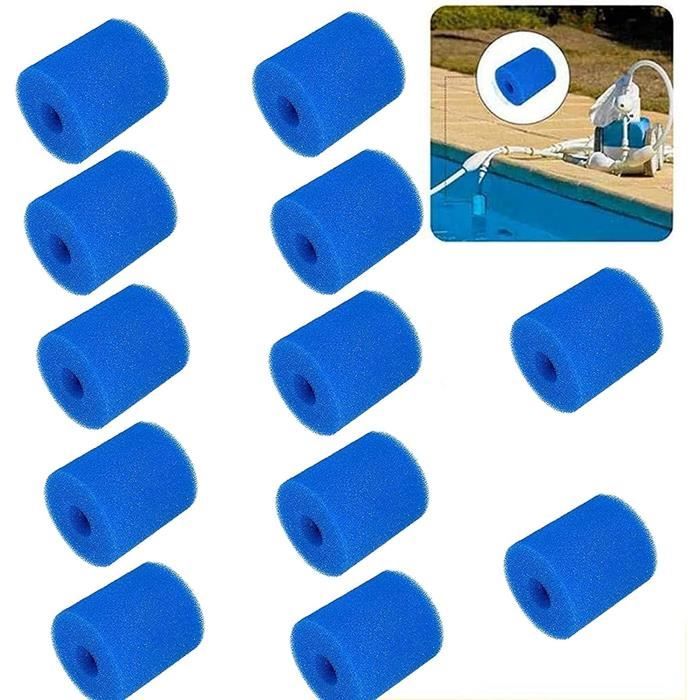 Cartouche Filtrante éponge Réutilisable - Pour Piscines/spas, Lavable, Bleue, Dimensions 11x4x7 Cm, Pack De 2