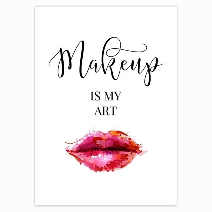 Parfum Maquillage Affiches Et Impressions Beaute Commence Citation Wall Art Imprimer Cils Rouge A Levres Photos Chambre 9e181 Cdiscount Maison