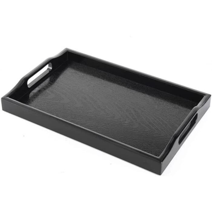 Hanobe Plateau Service Bois Rectangulaire Rustique – Avec Poignées, Style Vintage Pour Café, Bougies, Décoration