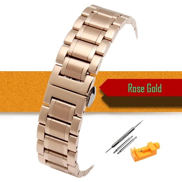 Rose Gold 12mm -Bracelet de montre en acier inoxydable, taille 14mm 16mm  17mm 18mm 19mm 20mm 21mm 22mm 23mm 24mm 26mm , - Achat/vente bracelet de  montre - Cdiscount