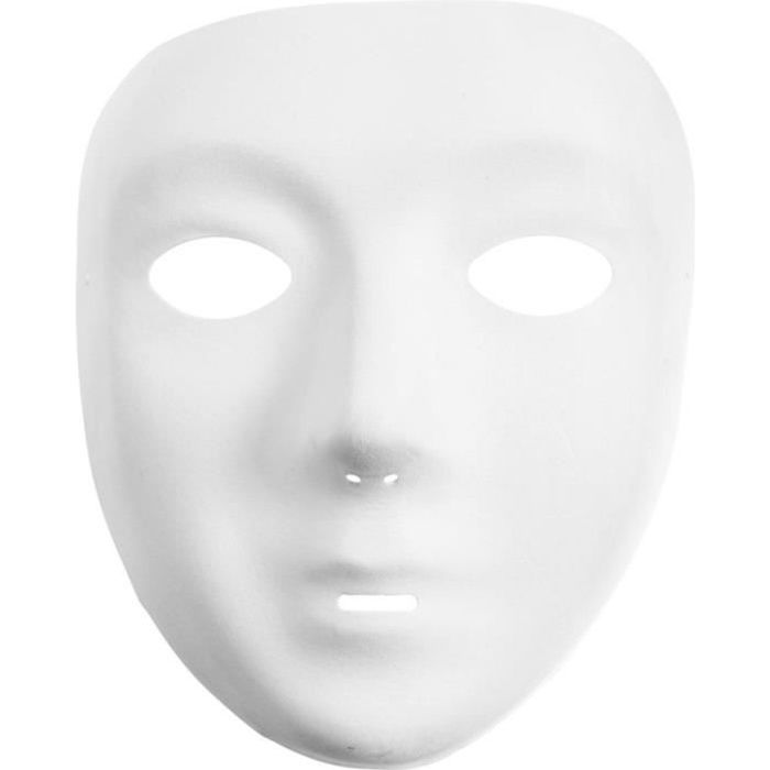 Masque visage fini velours à peindre - 14 x 17,5 cm