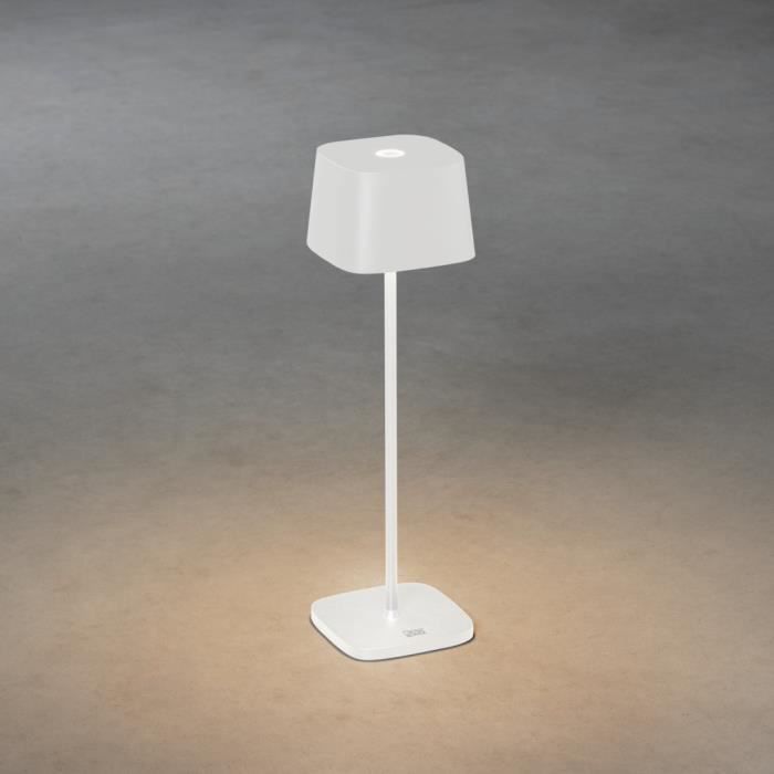 Lampe de Table Extérieur Konstsmide Capri - Blanc Carré Dimmable 2700K 3000K - IP54