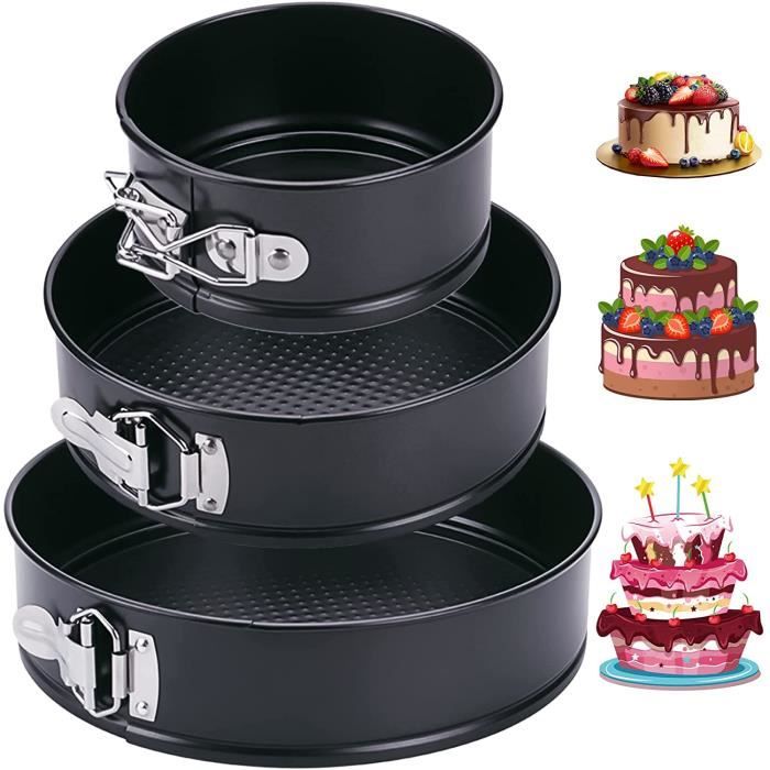Moule à gâteau rond de diamètre, springform cake pan 3 pièces (4 7 9),  antiadhésif moule à charnière rond réglable, moule à - Cdiscount Maison