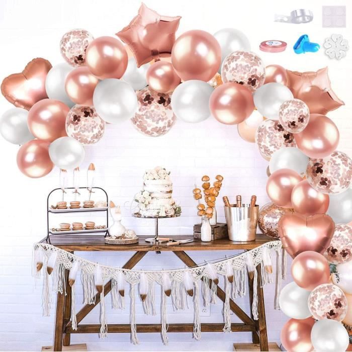 Izoel Arche Ballon Rose Gold Blanc Arche Ballon Anniversaire Fille Rose Or Avec Outils De Ballon Ballon Guirlande Pour D Eacut19 Cdiscount Maison