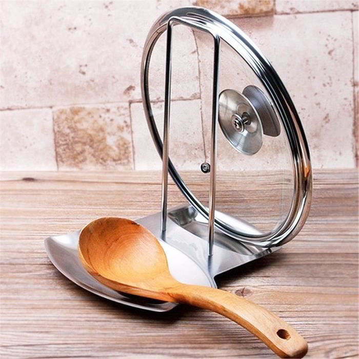 accessoires de cuisine spatule argent brosse louche HiYi Repose-cuillère en acier inoxydable pour comptoir de cuisine 