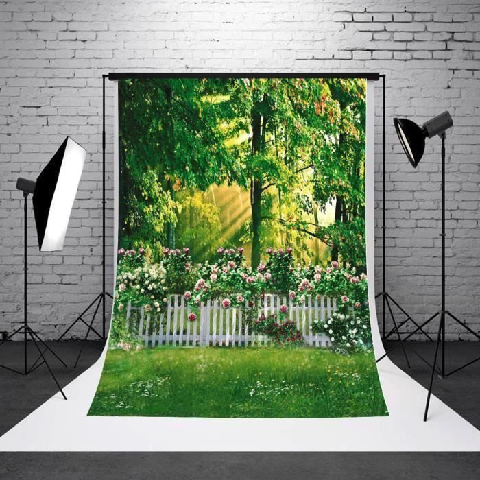 Toile Photo Backdrop Toile de Fond Backdrop Tissu 90x150cm Jardin Fleurs Photographie Studio ...