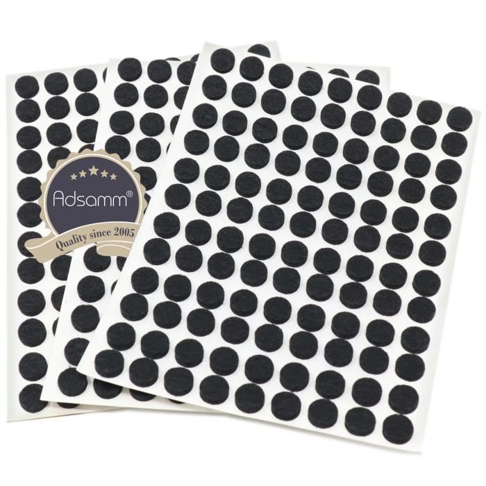 Lot de 16 pieds adhésifs noir 8 x 10 mm épaisseur 4 mm