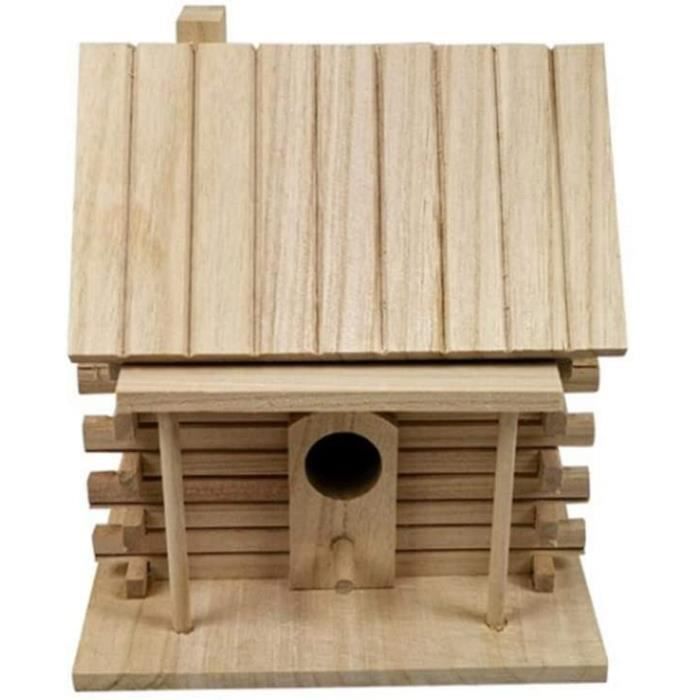 Nichoir En Bois Pour Perruches Manolyee - 19.5x12cm | Maison De Nidification Avec Perche