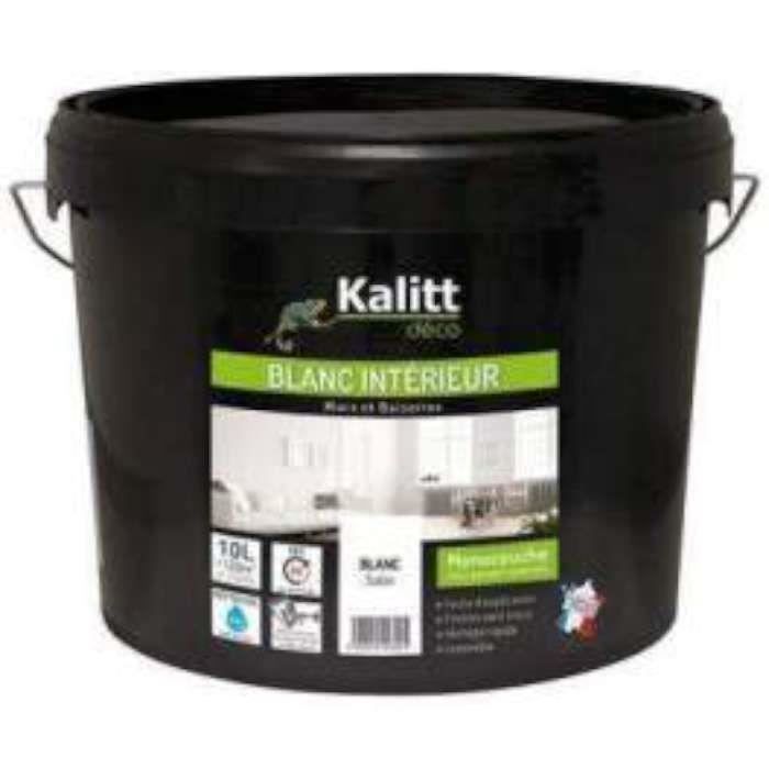 PEINTURE MUR/PLAFOND ACRYLIQUE SATINE BLANC 10L - KALITT - Achat / Vente  peinture - vernis PEINTURE MUR/PLAFOND ACRYLI - Cdiscount