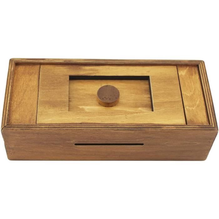 Boîte à Puzzle Secrète En Bois – Tirelire Magique Avec Compartiments Cachés – Cadeau Adulte Enfant