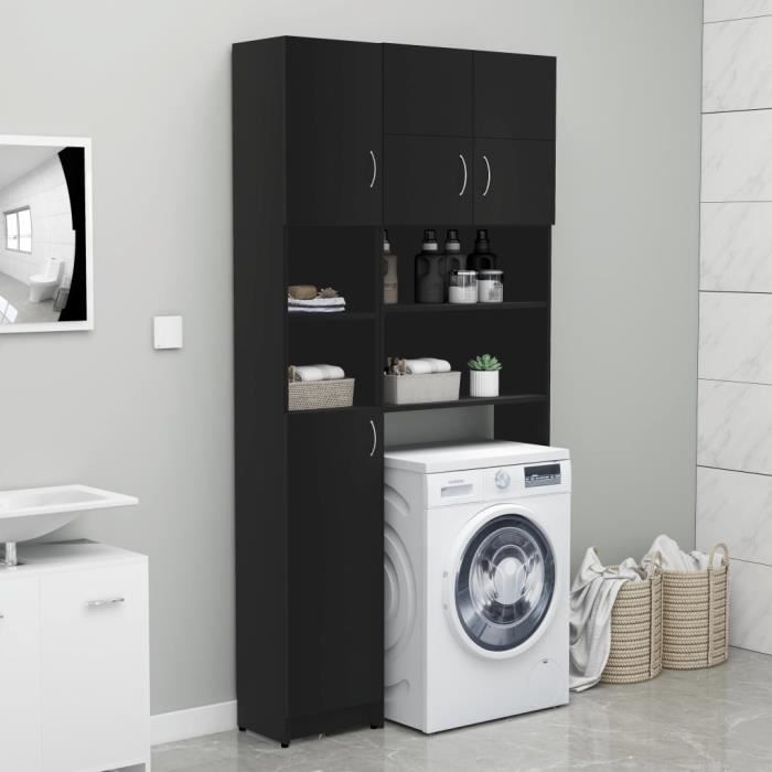 Meuble pour machine à laver et sèche-linge, en kit, 181 x 70 x 60