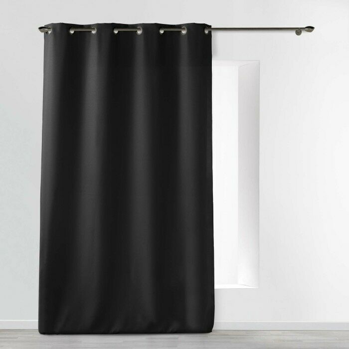 Rideau oeillets 140x280 ESSENTIEL NOIR - DOUCEUR DINTERIEUR - Rideau - Uni - Tamisant