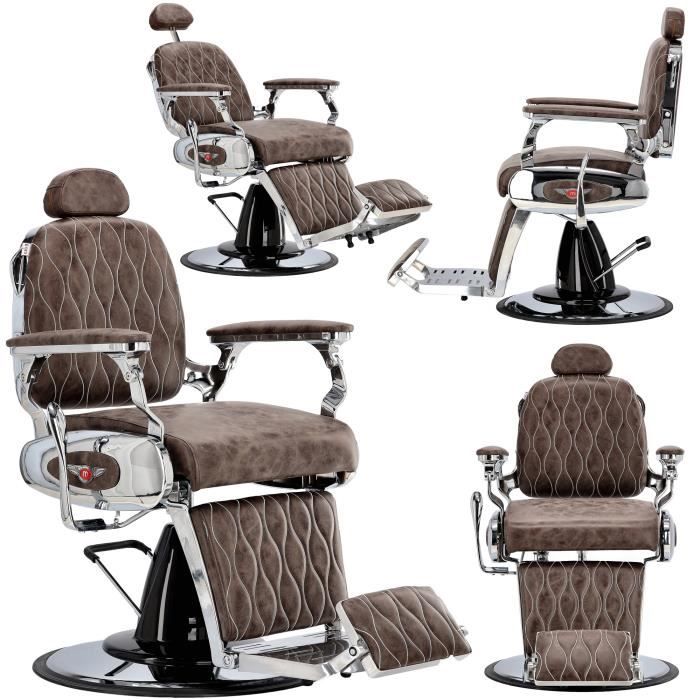 Fauteuil Professionnel ELDORADO Noir Pour Salon - Coiffeur, Barbier, Tatoueur - Réglable Hydraulique Avec Repose-pieds