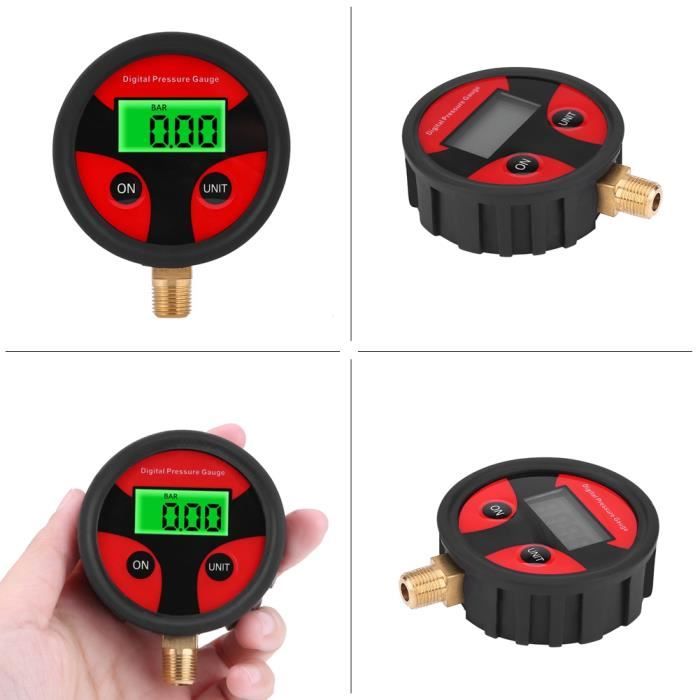 Manomètre Numérique Pour Pneus 0-200 PSI - Keenso - Jauge De Pression Digitale LCD Pour Voiture, Camion, Moto - 4 Unités (PSI, BAR, Kgf/CM², MPA)