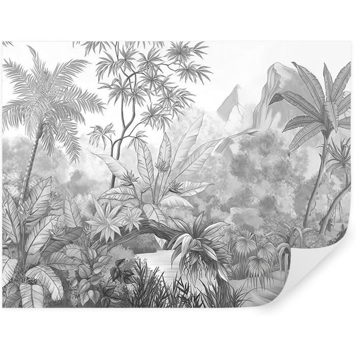 Papier Peint Panoramique Elégant Tropiques 360x250cm Jungle style en ...