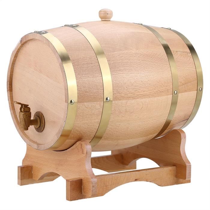 Baril de chêne Tonneau en bois pour le stockage ou le vieillissement des vins et spiritueux Tonneaux de vin Support de vin pour la bière Whisky Rum Port Oak vieillissant en baril 10L 