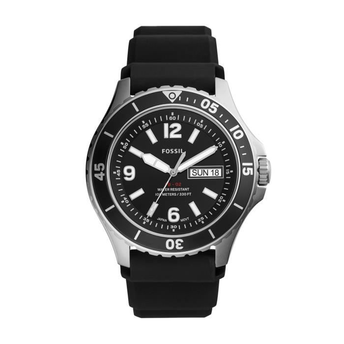 Bracelet silicone plastique homme FOSSIL Montre Fossil Dive