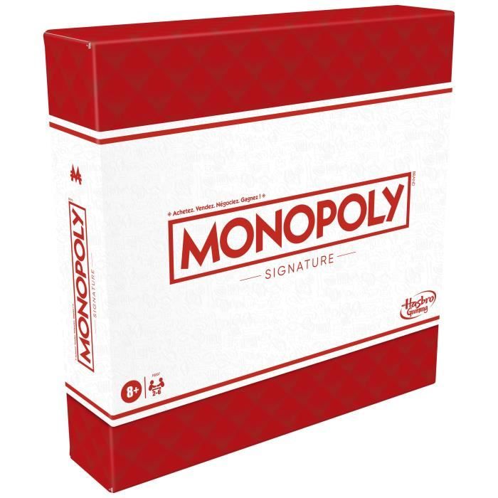 Monopoly Signature, jeu de plateau pour enfants, jeu de societe dès 4 ans, version francaise