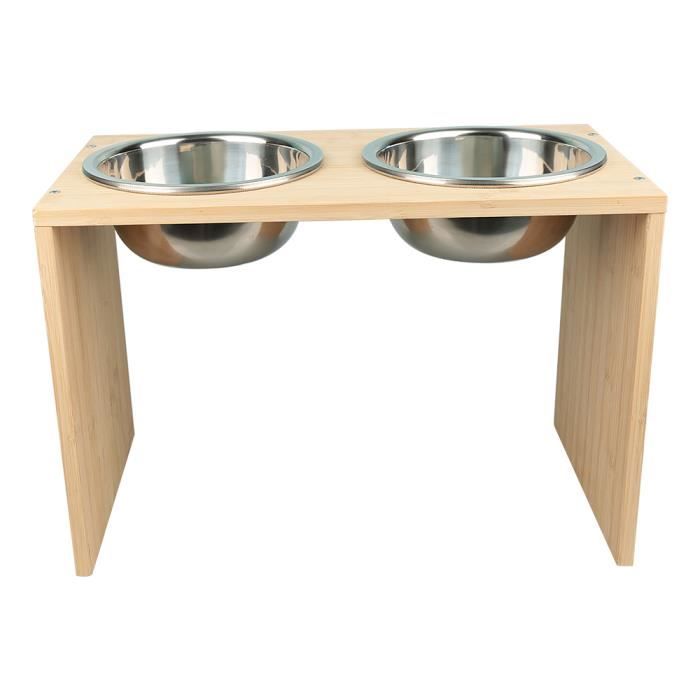 Meilleurs prix pour HOMEWELL. ACCESSOIRE ECUELLE PORTE-GAMELLES EN BAMBOU POUR CHAT ET CHIEN * 1 SET H: 22CM.