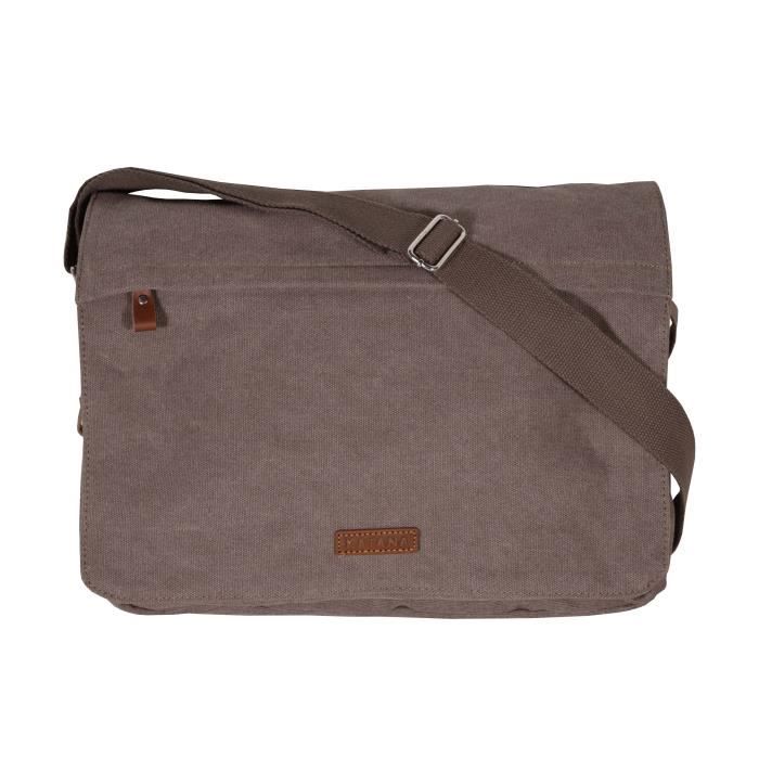 KATANA Sac besace toile garni cuir r f 6565 marron 5 couleurs