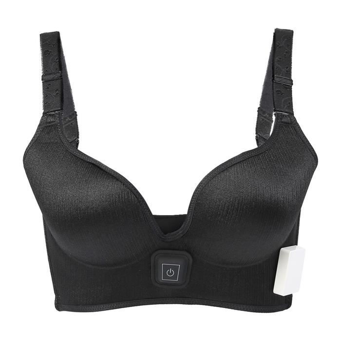 Soutien-gorge Masseur Chauffant – Pour Une Poitrine Ferme Et Galbée, Rechargeable USB, Sans Fil, Taille XXL Noir