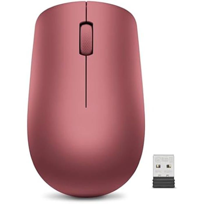 Lenovo Souris sans Fil 530 Design ambidextre Connexion Nano USB Compatible avec Ordinateurs Portables et PC Windows - Rouge