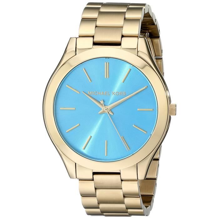 Michael Kors Montre Femme MK3265 Cadran Bleu Bracelet Acier Inoxydable Dore Cdiscount Bijouterie
