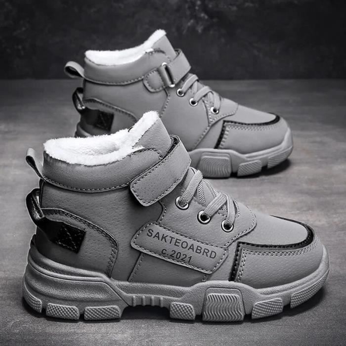 WYD Baskets chaudes d hiver en peluche pour enfants chaussures