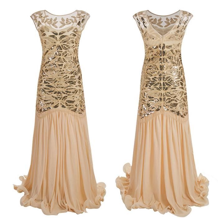 robe longue paillette femme