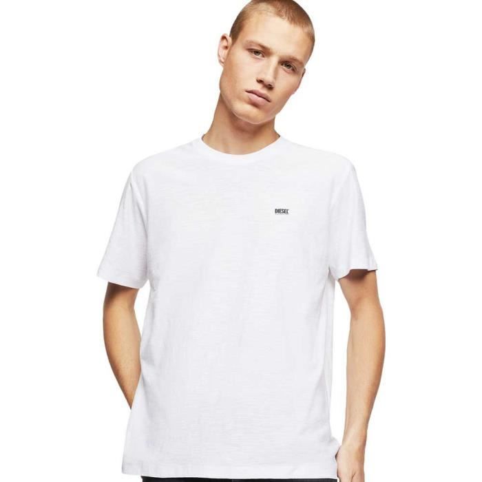 T-shirt à logo imprimé Coton DIESEL pour homme en coloris Blanc Homme T-shirts T-shirts DIESEL 