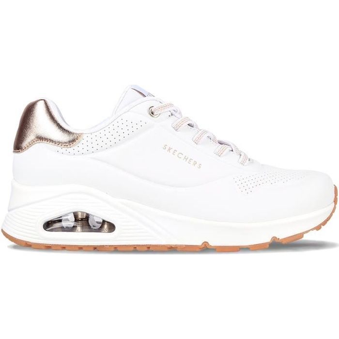 Skechers Chaussure Femme - SKECHERS - Uno Shimmer Away - Blanc - Synthétique - Talon Compensé