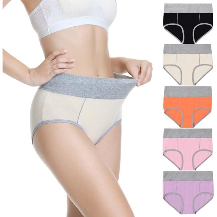 Culotte Femme Coton Taille Haute Lot De 3 Culotte En Coton Pour Femmes Lifting Des Fesses Taille Haute Culotte Gainante