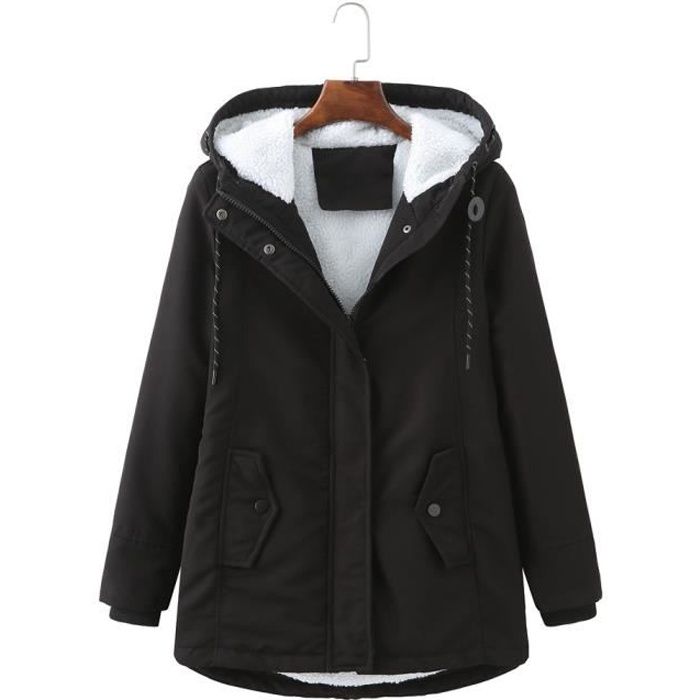 Manteau sherpa femme noir new arrivals
