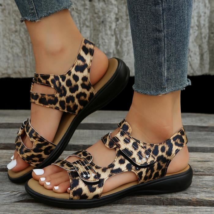 Chaussure compensée leopard new arrivals