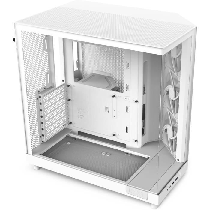 NZXT H6 Flow | CC H61FW 01 | Boîtier Moyen Tour Compact Double Chambre Airflow | Panneaux panoramiques en Verre | Panneaux Airflow Haute Performance | Comprend 3 Ventilateurs 120 mm | - vue 2