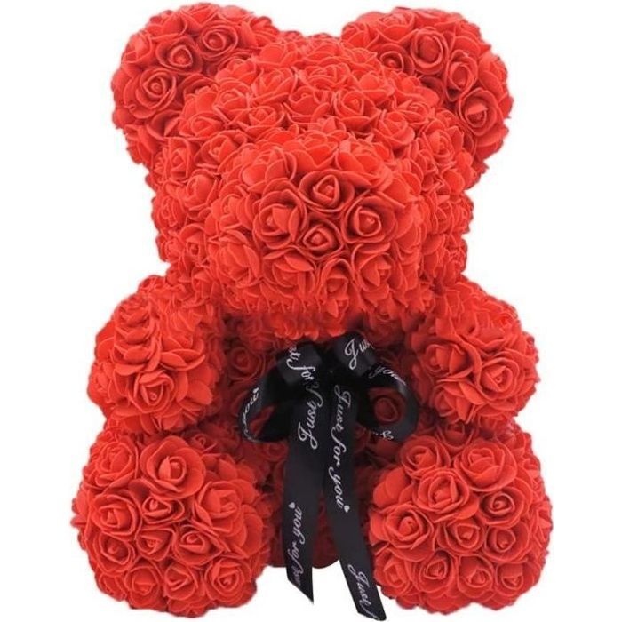 Rose Ours eternel Fleur Ours en Peluche Fleurs artificielles Saint Valentin Anniversaire de Mariage Anniversaire Cadeaux Jouets Re
