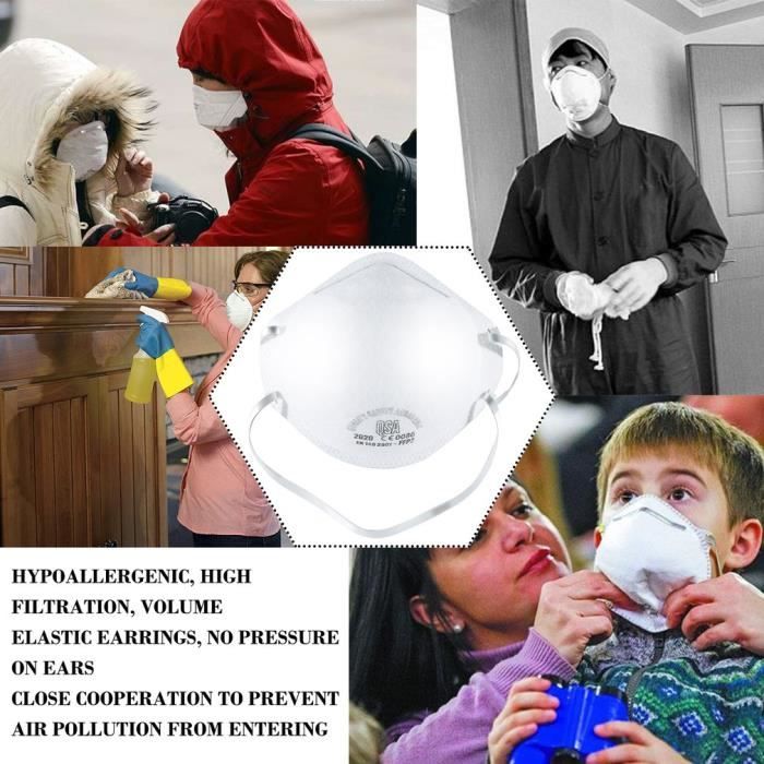 24pcs ANTI-Grippe Masque FFP2 Protection anti PM2.5 anti poussière 