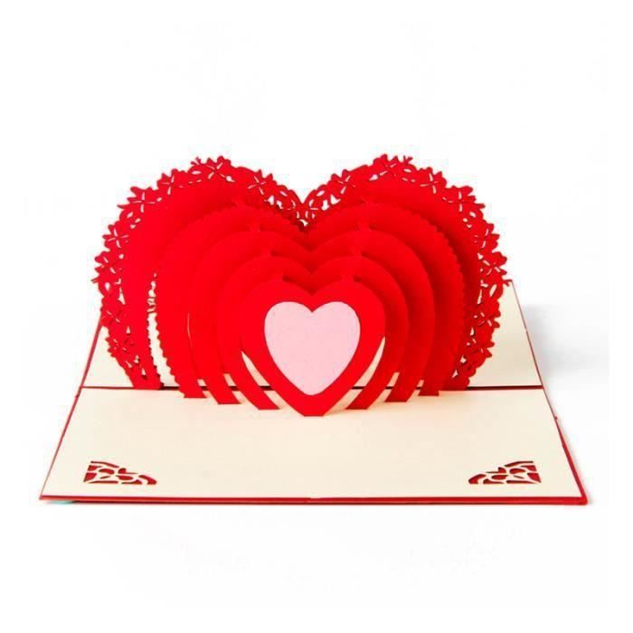 1 Pc Carte De Saint Valentin A La Main Romantique Amour Coeur 3d Cartes Cadeaux Cartes De Voeux Pour Couples Amoureux Porte Carte Cdiscount Beaux Arts Et Loisirs Creatifs