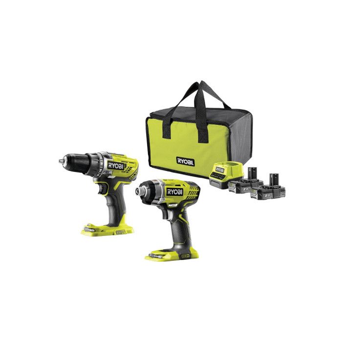 Pack de machines 18V Ryobi R18DDID perceuse visseuse et visseuse à chocs