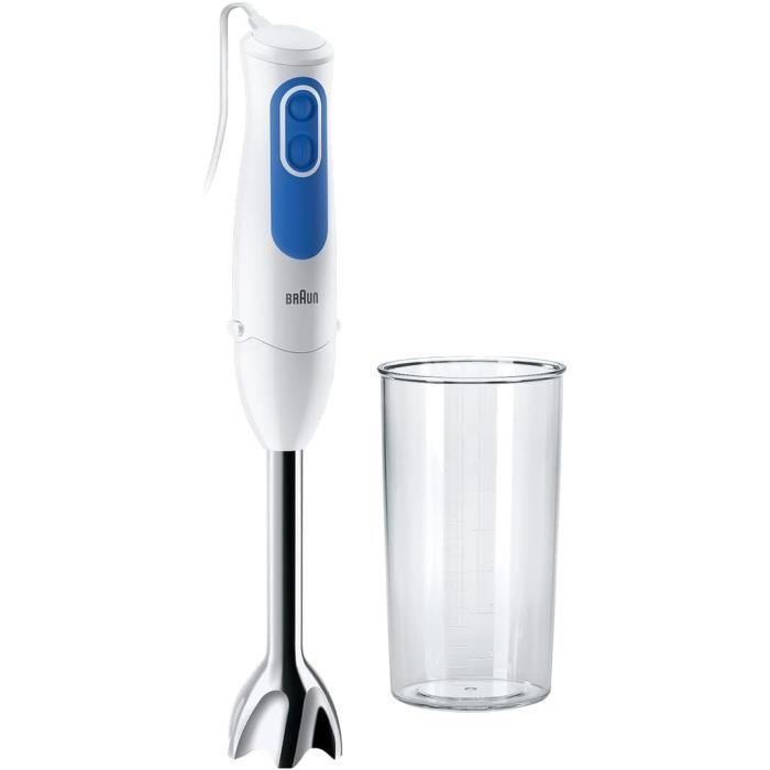 Braun MultiQuick 3 MQ3025 Omelette Mixeur Plongeant 700W - Fouet, Mini-Hachoir 350ml, Verre Doseur - Puissant & Facile Pour Soupes, Smoothies, Sauces
