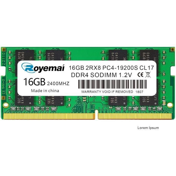 Crucial - DDR4 - kit - 32 Go: 2 x 16 Go - SO DIMM 260 broches - 2400 MHz / PC4-19200 - CL17 - 1.2 V - mémoire sans tampon - non ECC | Rakuten